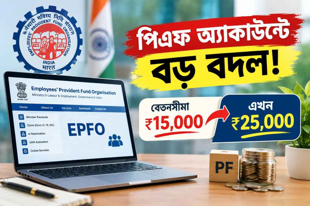 পিএফ অ্যাকাউন্টে বড় বদল! EPFO-র বেতনসীমা ₹১৫ হাজার থেকে বেড়ে ₹২৫&nbsp;হাজার