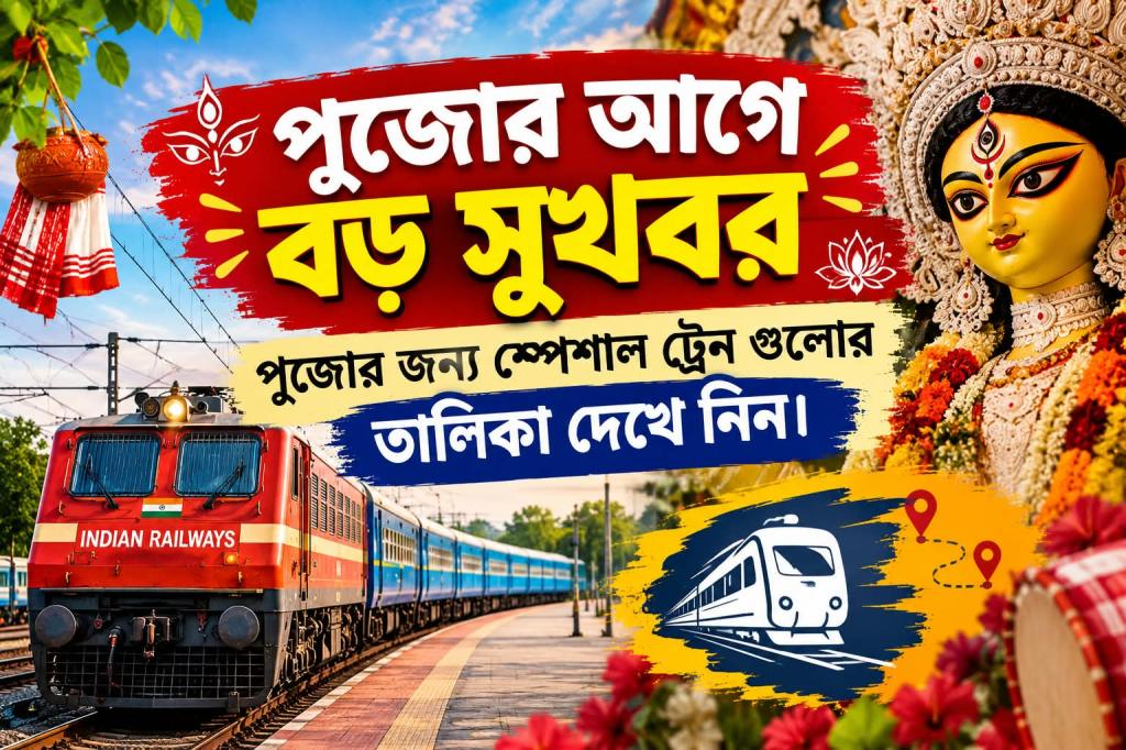 পুজোর আগে বড় সুখবর! কলকাতা-আগ্রা, কানপুর-কলকাতা রুটে বিশেষ ট্রেন, দেখে নিন পুরো&nbsp;সময়সূচি