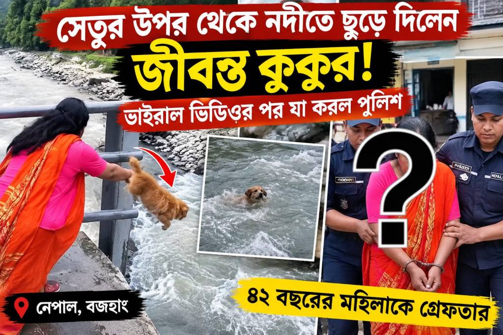 অসুস্থ কুকুরকে নদীতে ছোড়ার অভিযোগ, ৪২ বছরের মহিলা&nbsp;গ্রেফতার